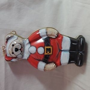 Christmas Teddy Bear Tin
